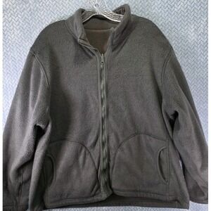 VINTAGE Bonworth Reversible Fleece Full Zip Sweater Womens Size XL Pockets